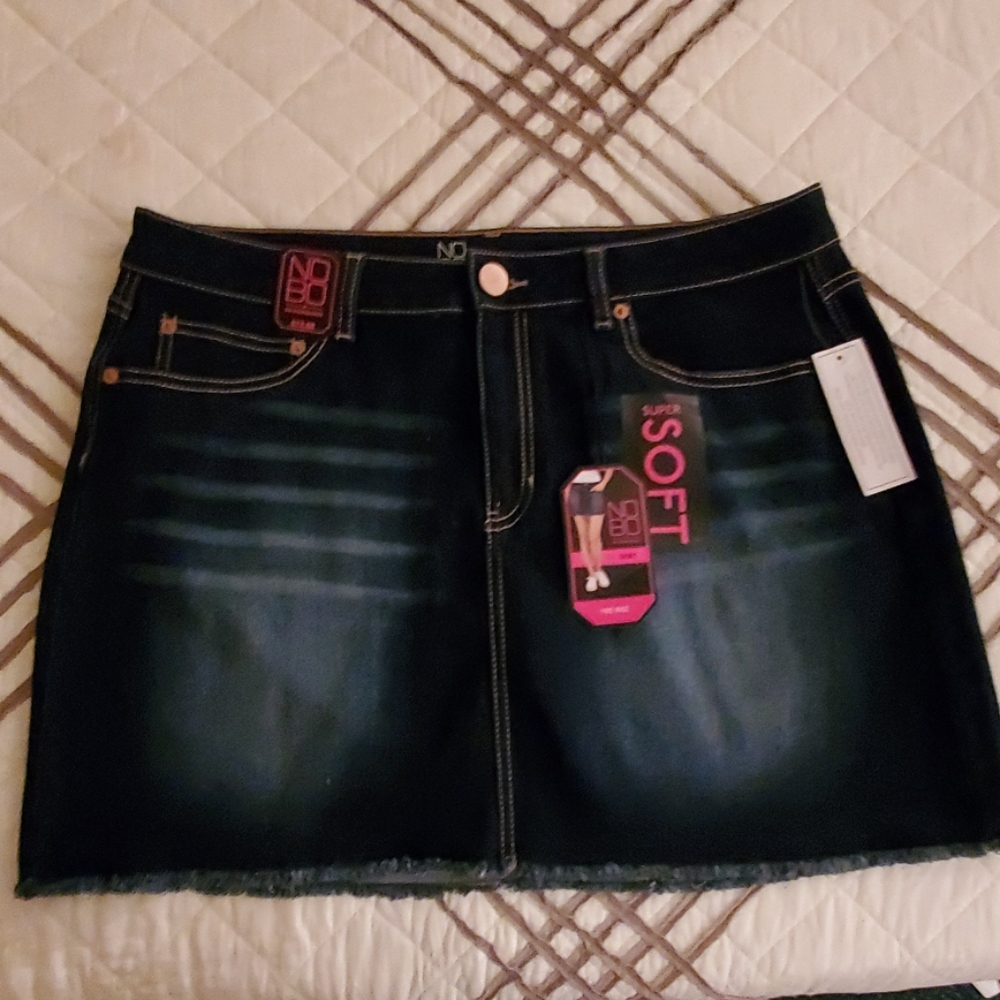No Boundaries Distressed Denim Skirt